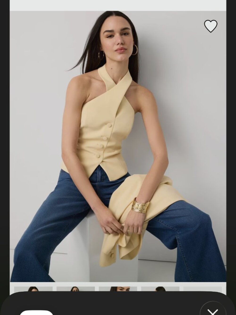 NWT WHITE HOUSE BLACK MARKET crossover hatler vest butter toast - Picture 3 of 4